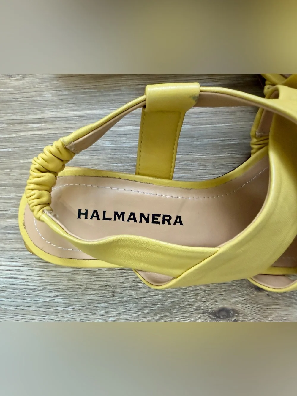 Halmanera Dalia Yellow Italian Leather Strappy Sandals EU 36